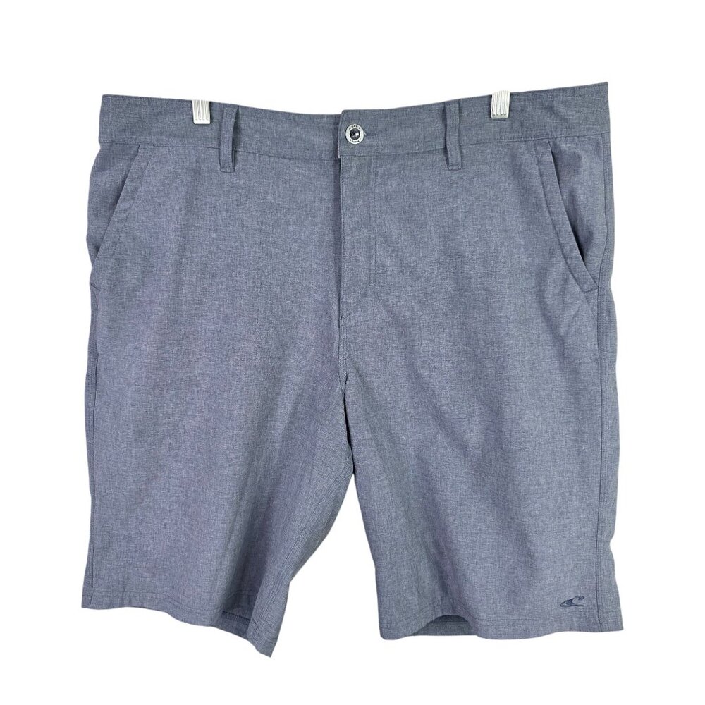 Mens O'Neil Hybrid Blue Chino Shorts 11.5" Inseam Polyester Stretch Size 38